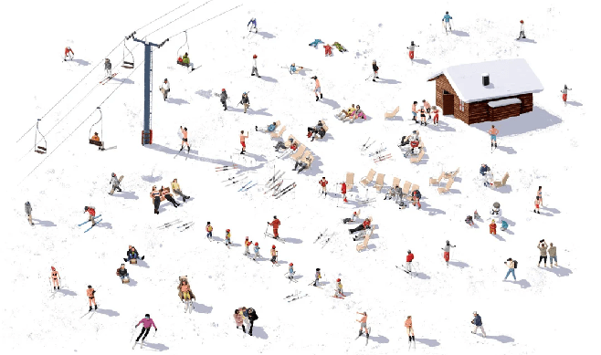 Papel pintado panorámico après ski