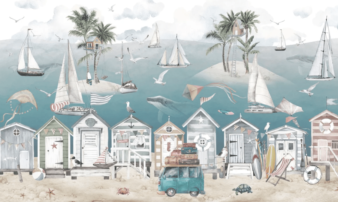 Papel pintado Dormitorio infantil - Cabane des mers