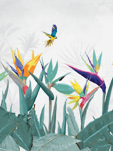 Papier peint salle de bain exotique balata - Muralconcept