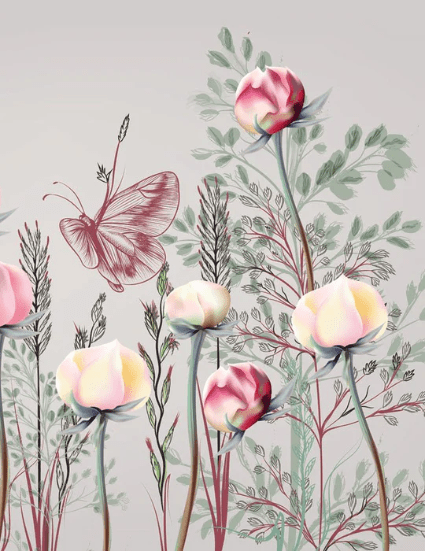 Papier peint panoramique Fleur & Tulipe - Muralconcept
