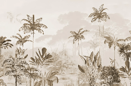 Papier peint panoramique jungle eden sépia