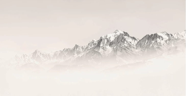 Papel pintado Mont Blanc en la niebla sepia