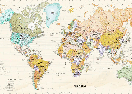 Papier peint original carte du monde - Muralconcept