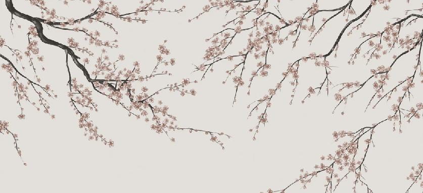 Papier peint panoramique Sakura beige
