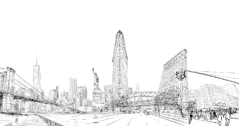 Papier peint architecture New York