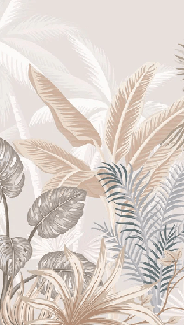 Papel pintado panorámico jungla terracota