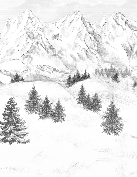 Papel pintado con las cumbres de Chamonix