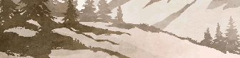 Papel pintado vintage de abetos y montañas en sepia