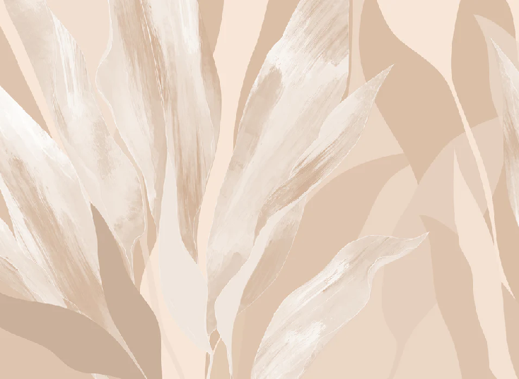 Papier peint étoffe florale beige - Muralconcept