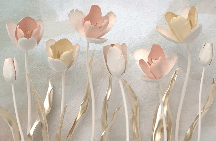 Papier peint panoramique Tulipes 3D - Muralconcept