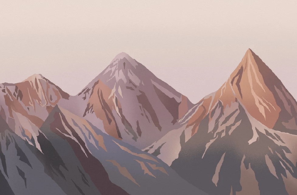 Papel pintado panorámico - Lumière sur les cimes