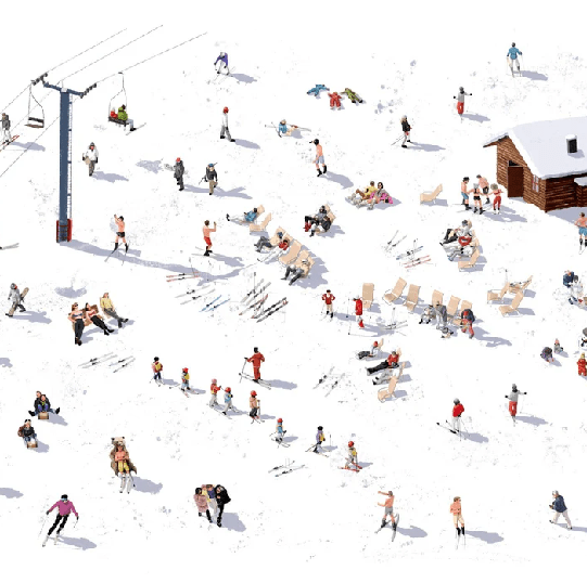 Papier peint panoramique après ski - Muralconcept