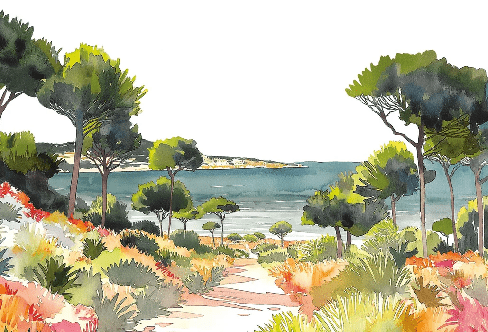 Papel pintado panorámico aire veraniego