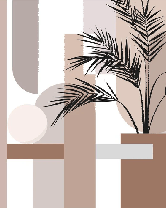 Papel pintado panorámico geométrico terracota