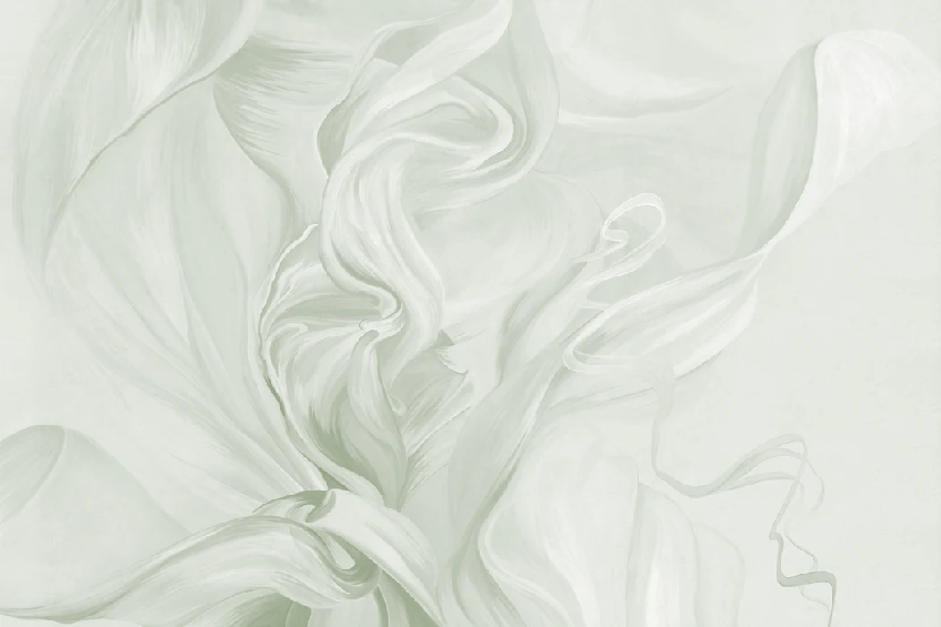 Papier peint contemporain – sublime flow vert sauge, XXL, tendance