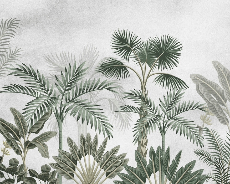 Papier peint jungle tendance arbres exotiques, XXL, tendance