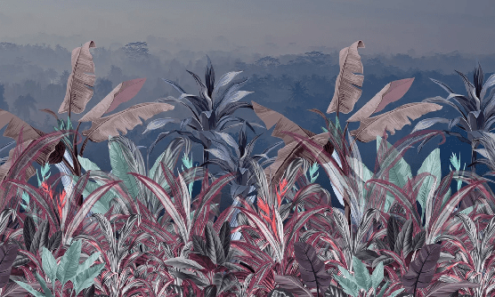Panoramic botanical wallpaper