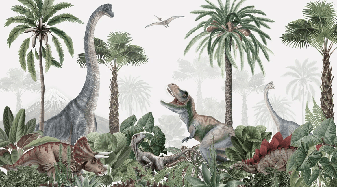 Papel pintado desfile de dinosaurios