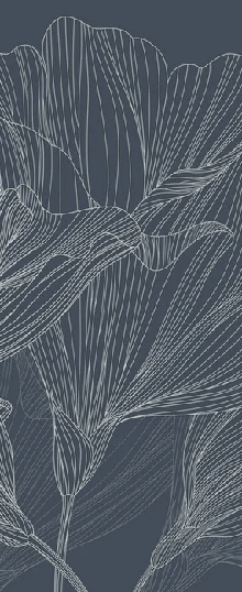 Papel pintado panorámico «Vals de flores azul»