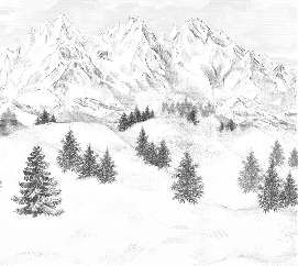 Papel pintado con las cumbres de Chamonix