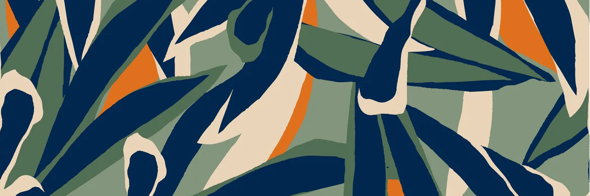 Papel pintado panorámico con motivos vegetales