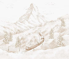 Papel pintado panorámico Monte Cervino sepia