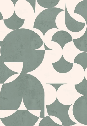 Papier peint rétro forme graphique vert ardoise