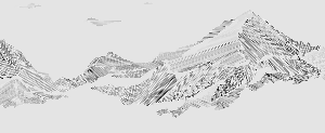 Papier peint restaurant montagne graphique style