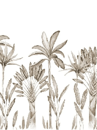 Papel pintado panorámico Palmera Sepia Acuarela