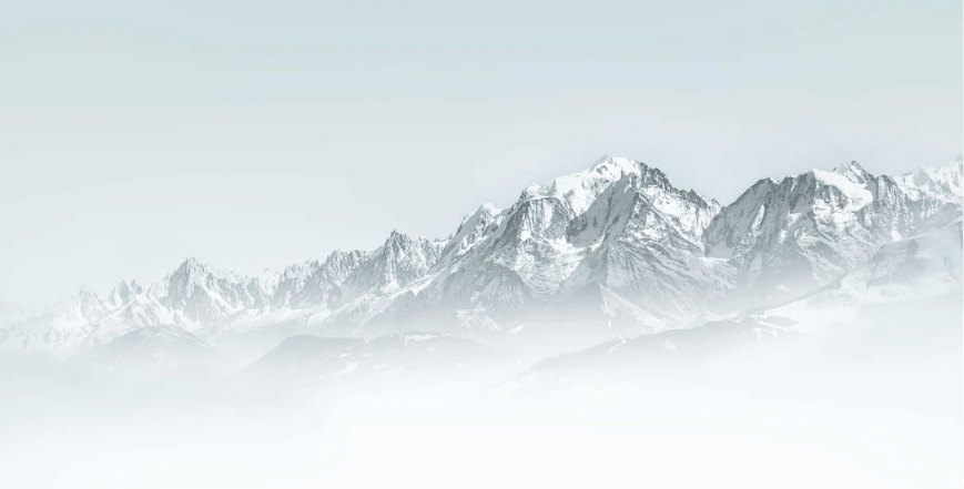 Papier peint Mont Blanc dans la brume bleu - Muralconcept