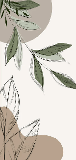 Papel pintado panorámico vegetal gráfico gris topo