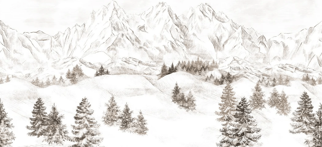 Papier peint montagne massif des Alpes, XXL, tendance