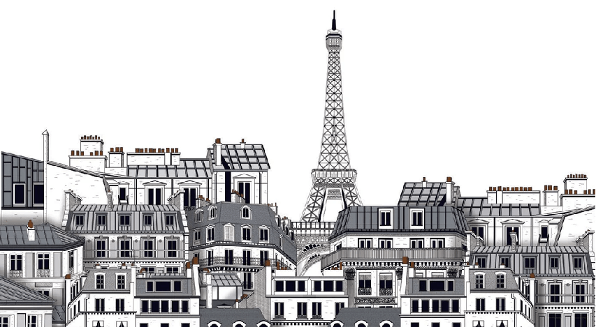 Papier peint Français les toits Parisiens - Muralconcept