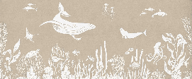 Papier peint balade aquatique beige - Muralconcept