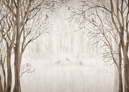 Papier peint sur mesure forêt bienvenue dans le bois, XXL, tendance