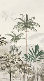 Papel pintado panorámico jungla eden verde