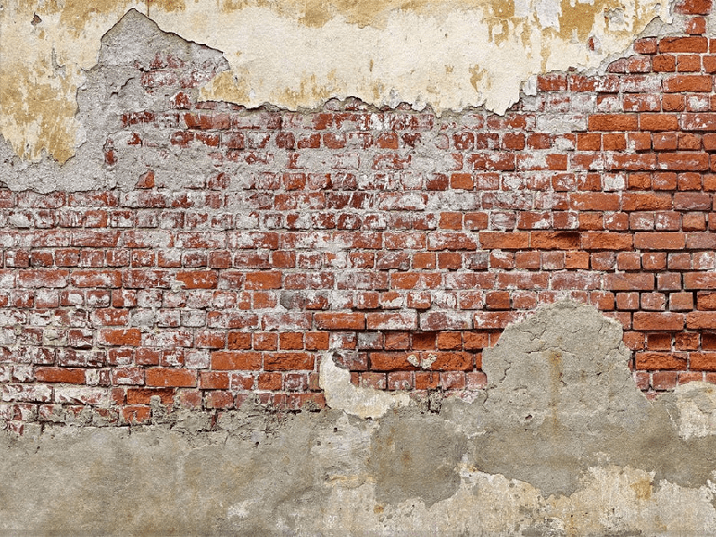 Papier peint bistrot brique cassée - Muralconcept