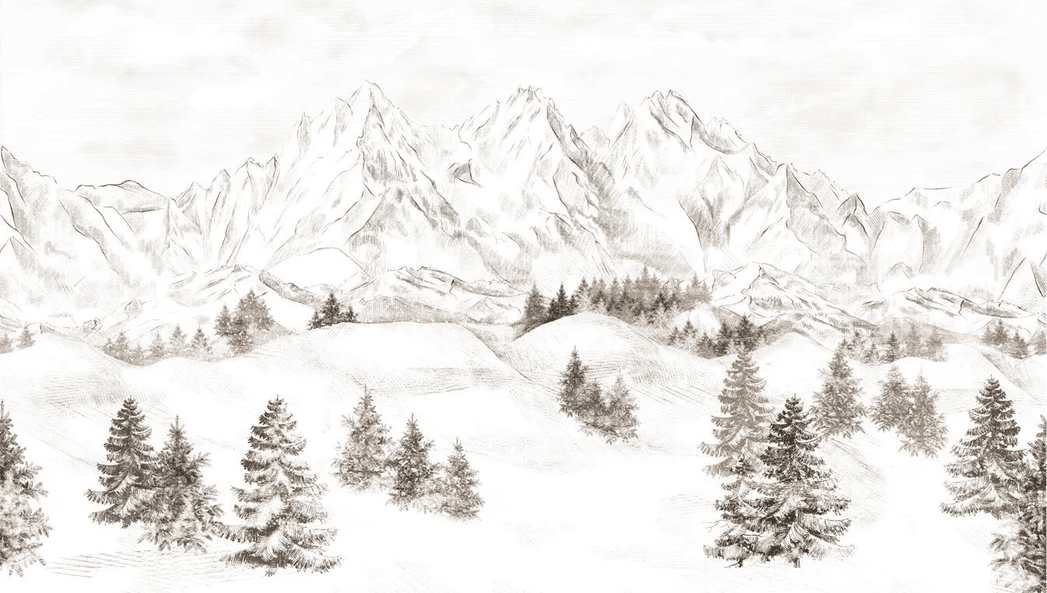 Papier peint montagne massif des Alpes - Muralconcept