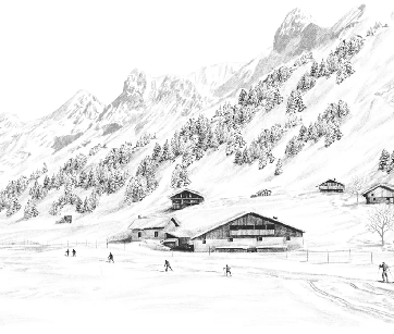 Papier peint Clusaz ski fond montagne Confins