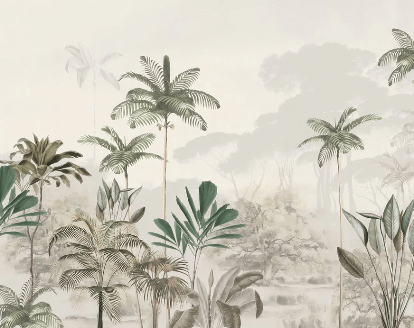 Papier peint panoramique jungle eden vert