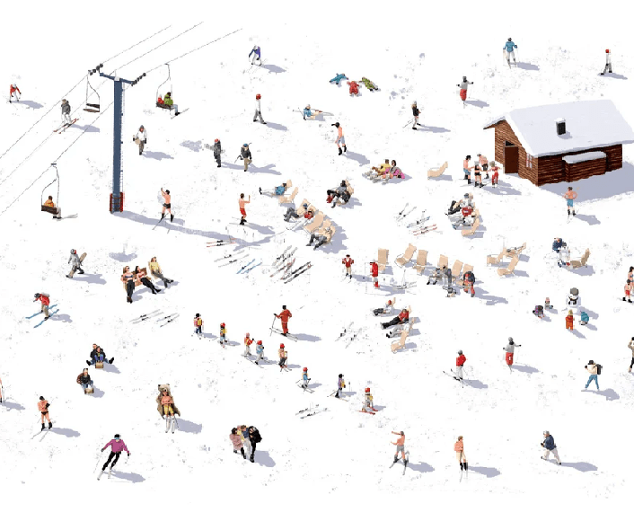 Papel pintado panorámico Après ski