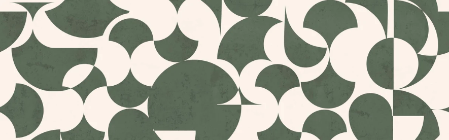 Papel pintado retro con motivos gráficos verdes