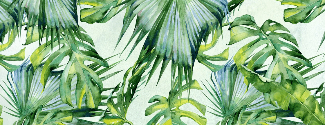 Papel pintado Hojas verdes