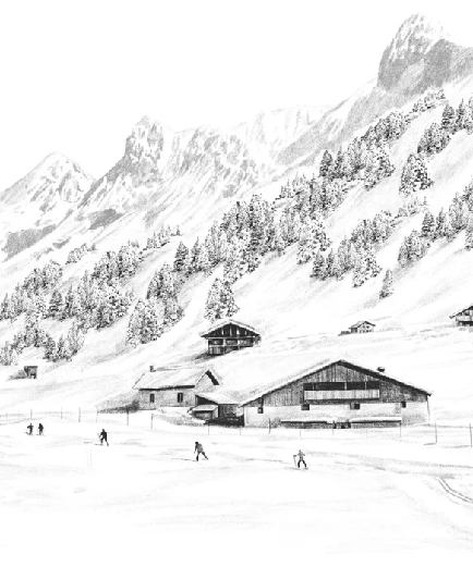 Papier peint Clusaz ski fond montagne Confins