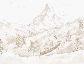 Papier peint panoramique Mont Cervin sépia