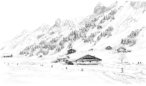 Papier peint Clusaz ski fond montagne Confins