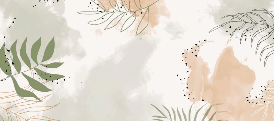 Papel pintado panorámico acuarela vegetal