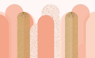 Papel pintado gráfico art déco en rosa