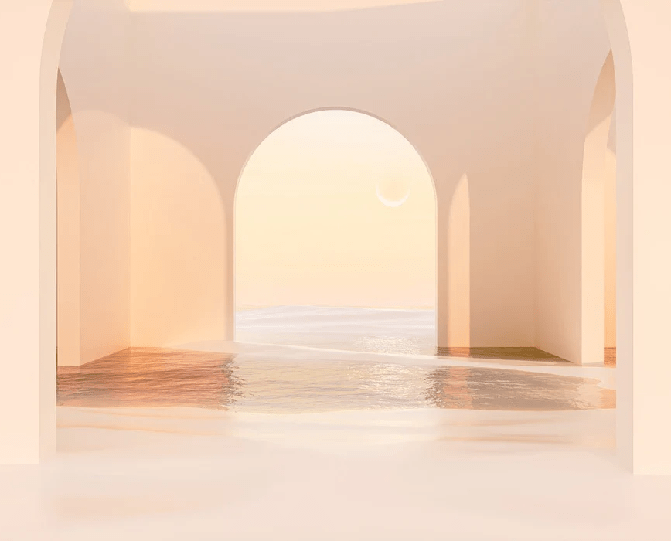 Papel pintado panorámico con diseño «sunset arch»
