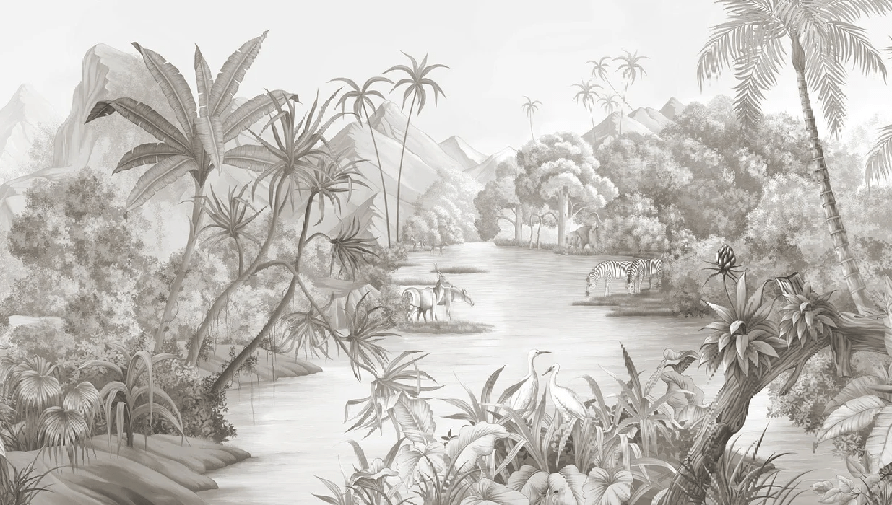 Pintoresco fondo de pantalla panorámico de la selva